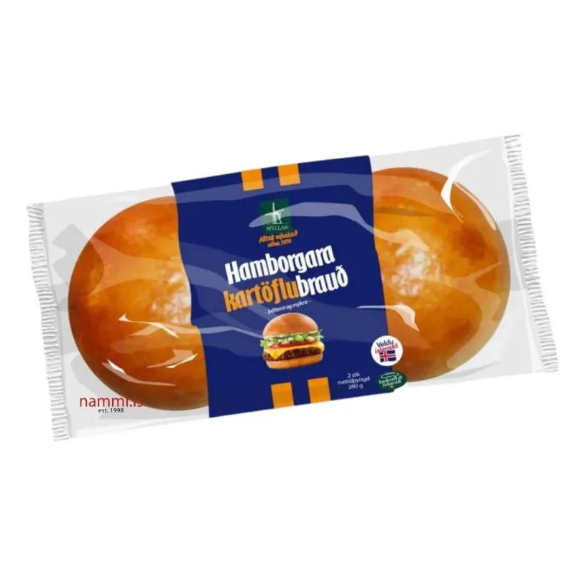 Nammi 2 Potato Burger Buns showing two soft potato-based burger buns