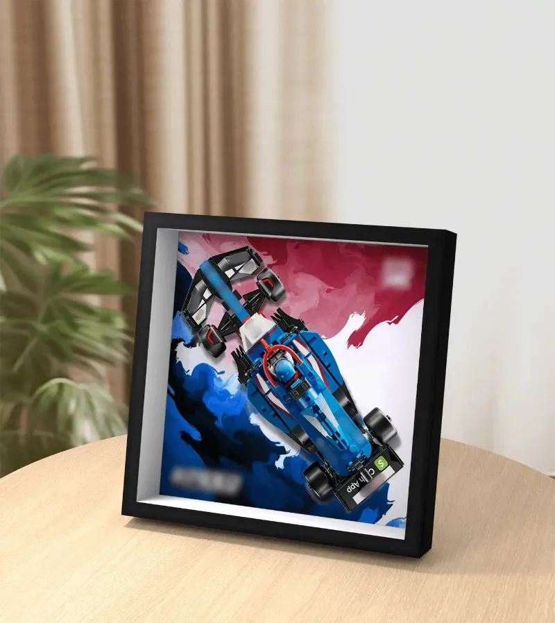 ICUANUTY Display Car wall Frame for Speed Champion Visa Cash App VCARB 01 F1 77246 showing F1 model in black frame