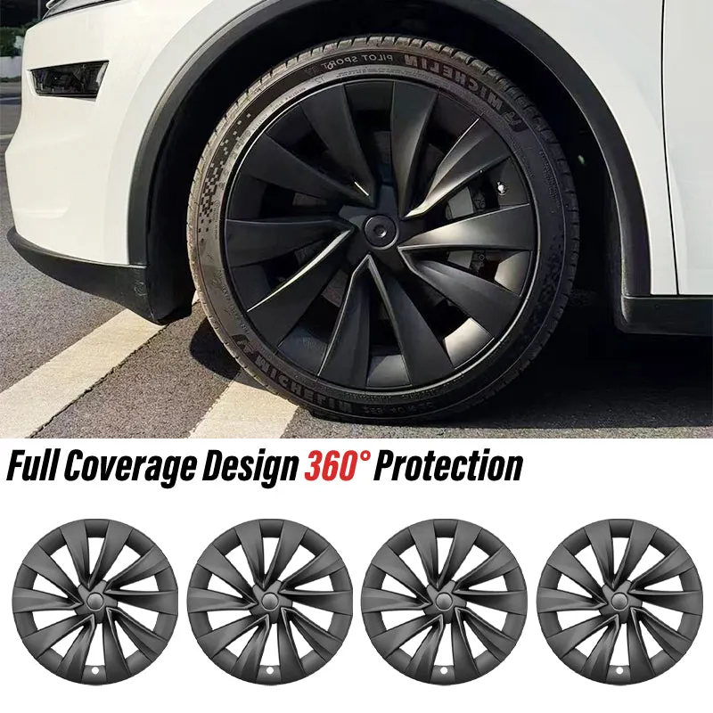 Tesstudio 19-inch and 20-inch X style YB turbine knife wheel covers for Tesla Model Y Juniper