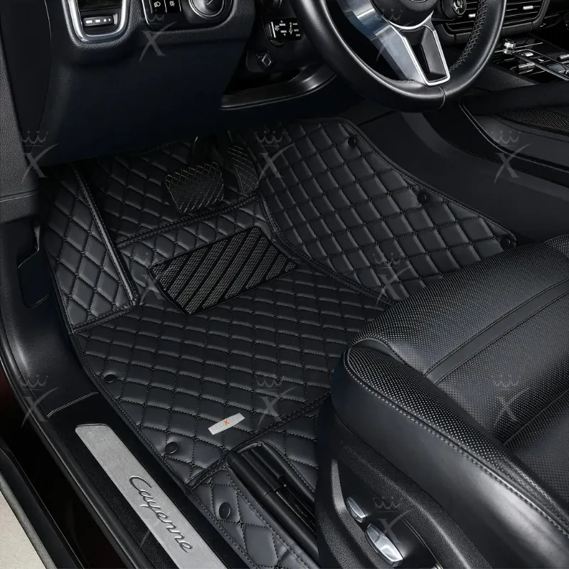 Luxus Car Mats Diamond Series floor mats in all-black with black stitching