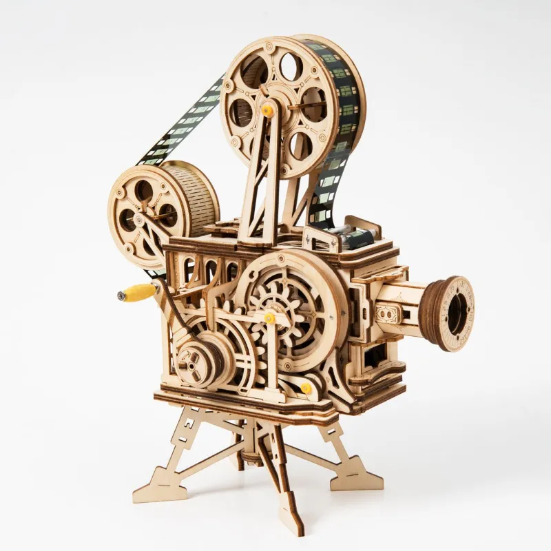 Varvikas 3D Wooden Mechanical Puzzle Kit, Vitascope (RK005e) wooden projector with reels