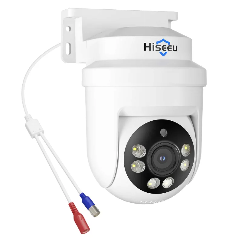 Hiseeu 5MP wired PTZ dome security camera with 360-degree pan-tilt view