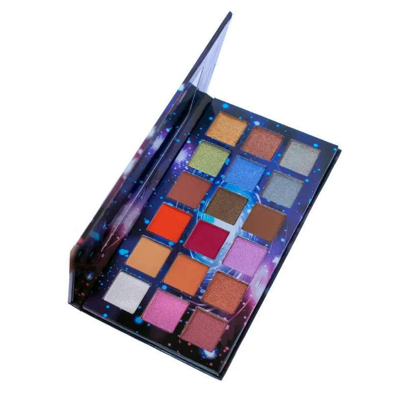 Nuban Beauty Wishes Eyeshadow Palette open to show its 18 shades