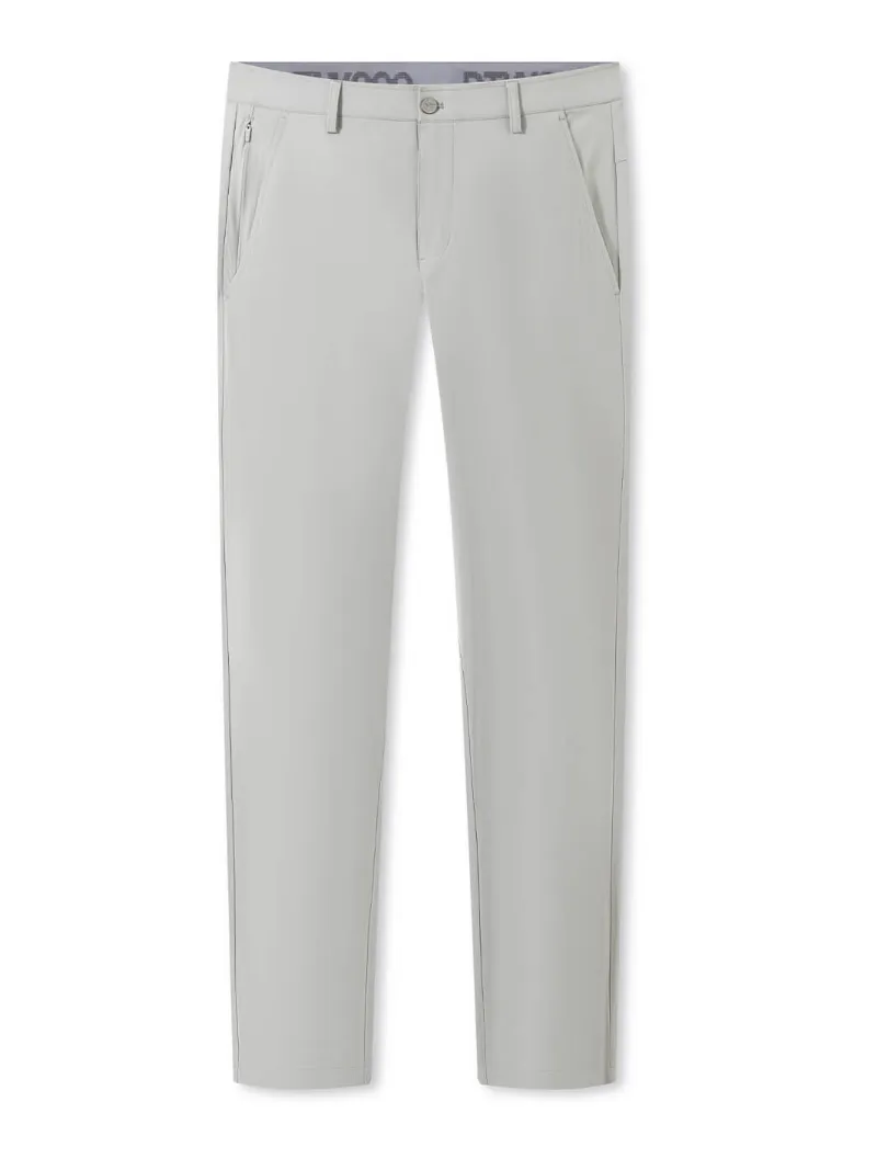 DTWOOO Water Resistant Pants in light gray, front view showing stretch polyester golf pants with pockets